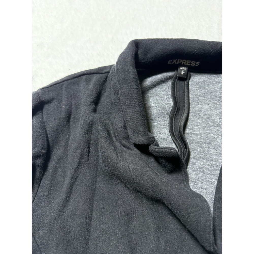 Express Women's Black Open Front Knit Blazer Jacket Size Medium Career - Picture 5 of 9